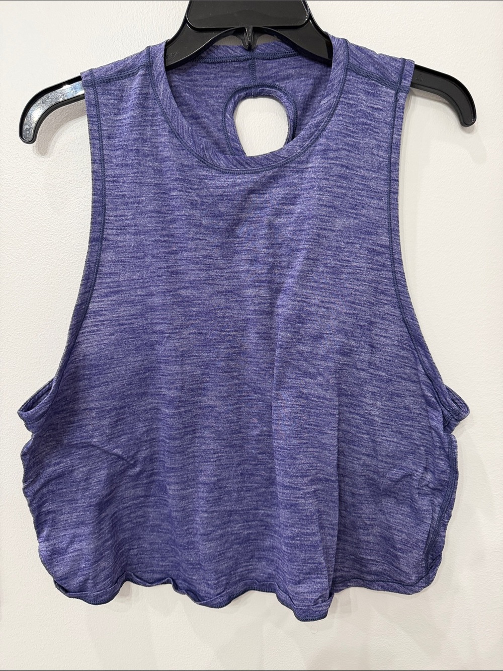 lululemon heathered purple sleeveless workout tank with keyhole back